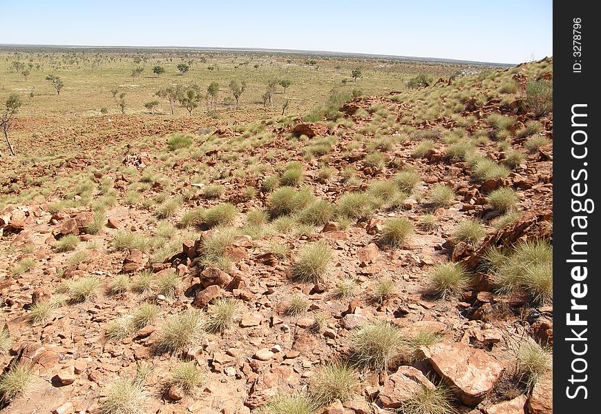 Wolfe creek meteorite crater, landscape view