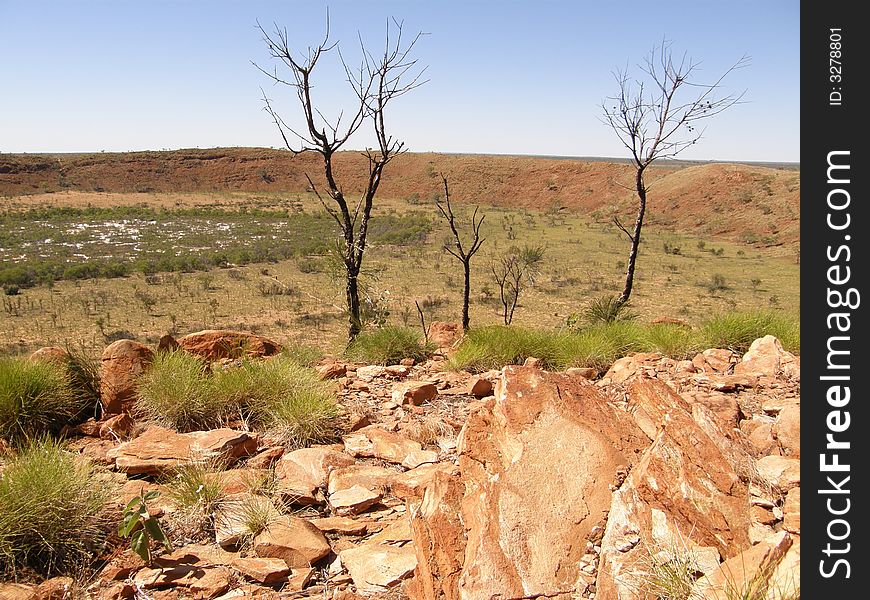 Wolfe creek meteorite crater, landscape view