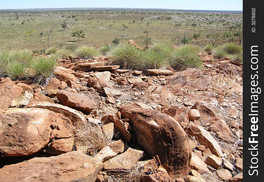 Wolfe creek meteorite crater, landscape view