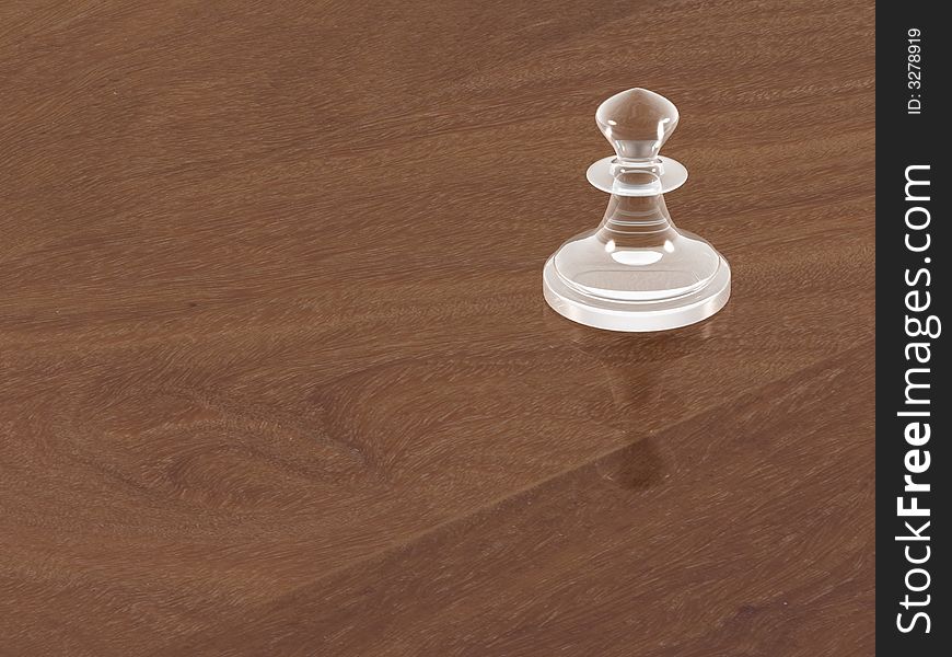 Chess piece on wooden board