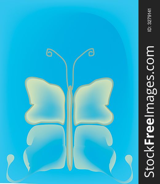 Blue and white butterfly background. Blue and white butterfly background
