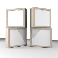 Four Blank Box Display Royalty Free Stock Photo Four Blank Box Display Royalty Free Stock Photo