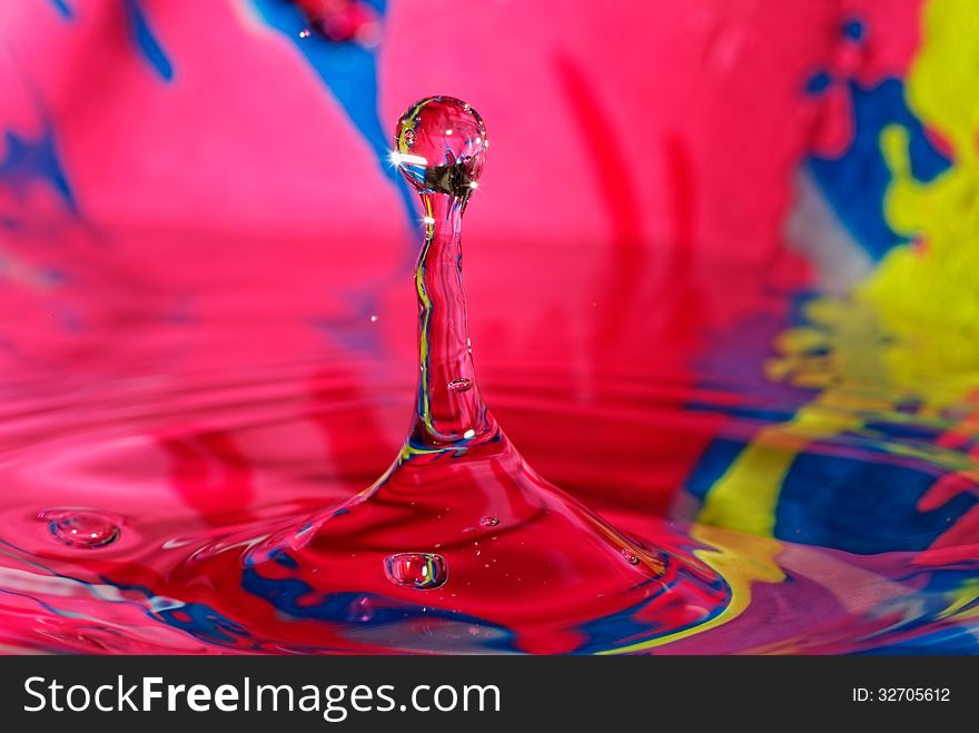 Close up of water drop bouncing from the water. Close up of water drop bouncing from the water