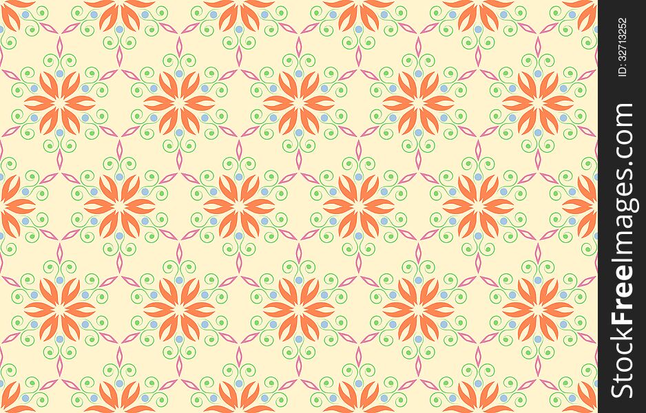 Vintage pattern background with floral ornament seamless