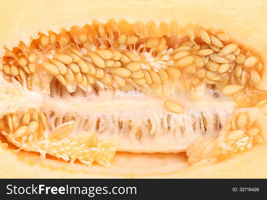 Close Up Of A Melon On The Inside