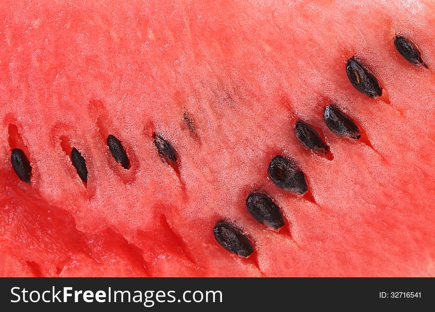 Slice Of Watermelon. Close Up. Whole Background.