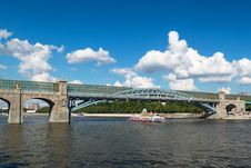 Pedestrian Andreevsky Bridge In Moscow Royalty Free Stock Photo Pedestrian Andreevsky Bridge In Moscow Royalty Free Stock Photo