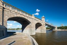 Pedestrian Andreevsky Bridge In Moscow Royalty Free Stock Image Pedestrian Andreevsky Bridge In Moscow Royalty Free Stock Image
