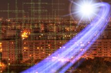 Urban Futuristic Landscape Of Night City. Royalty Free Stock Image Urban Futuristic Landscape Of Night City. Royalty Free Stock Image