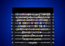 Jewellery Elements On Showcase Stock Photos