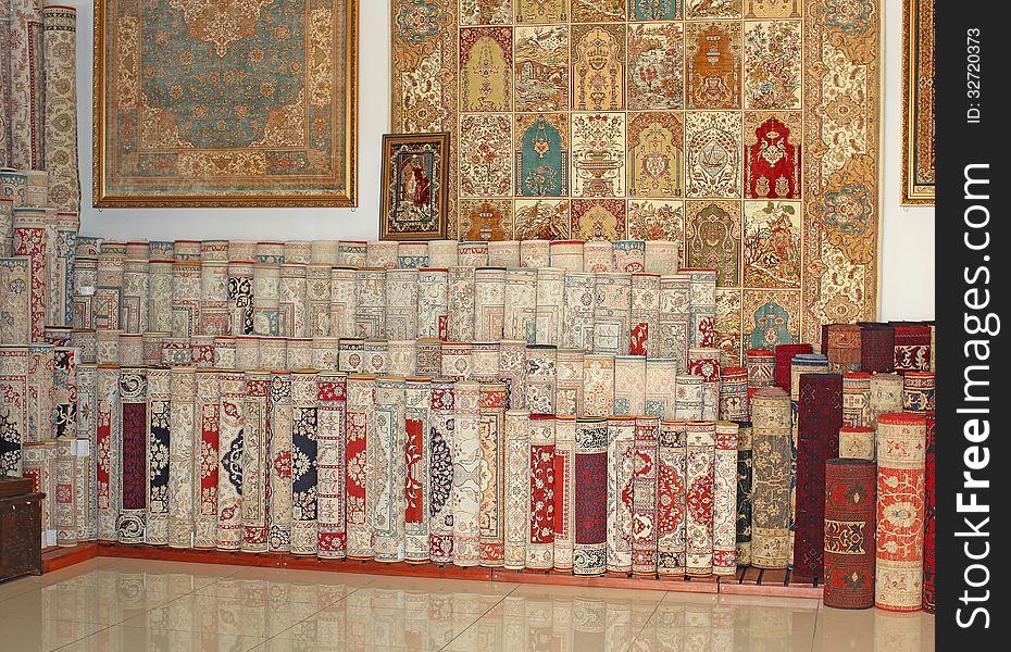 Carpet shop in Antalya, Turkey. Carpet shop in Antalya, Turkey