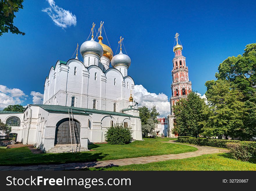 Smolensky cathedral in Novodevichy convent in Moscow