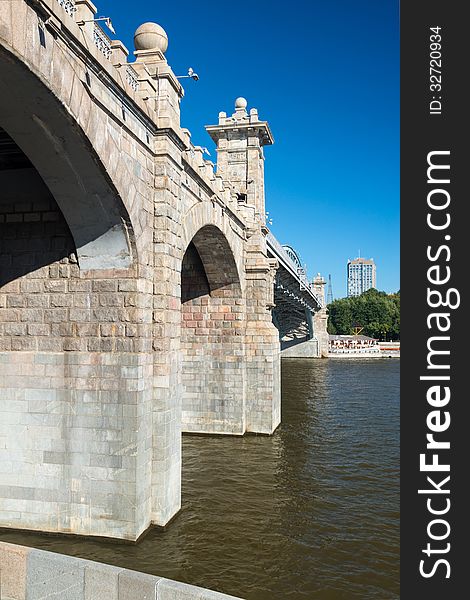 Pedestrian Andreevsky Bridge In Moscow