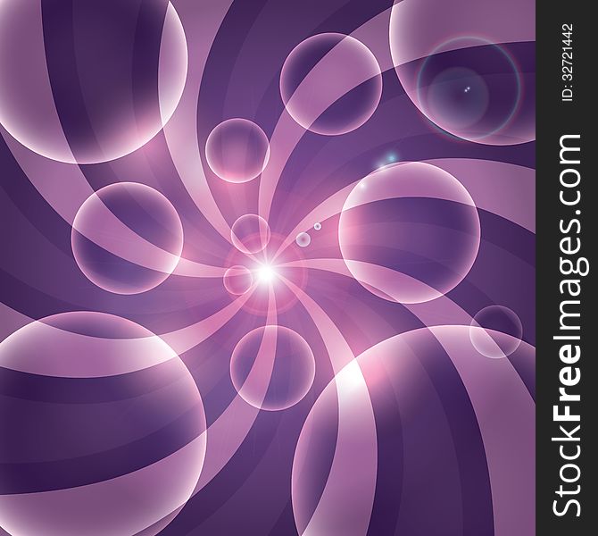 Vector illustration of bubble purple background