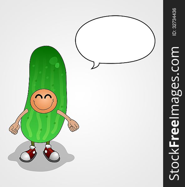 An illustration of kid wearing Cucumber suit done by software. An illustration of kid wearing Cucumber suit done by software