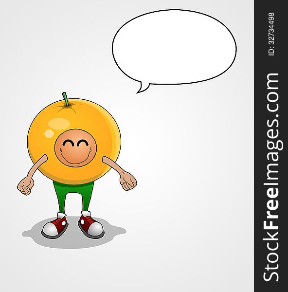 An illustration of Orange fruit character done by software. An illustration of Orange fruit character done by software