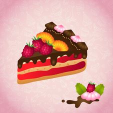 Piece Of Birthday Chocolate Cake Stock Images Piece Of Birthday Chocolate Cake Stock Images