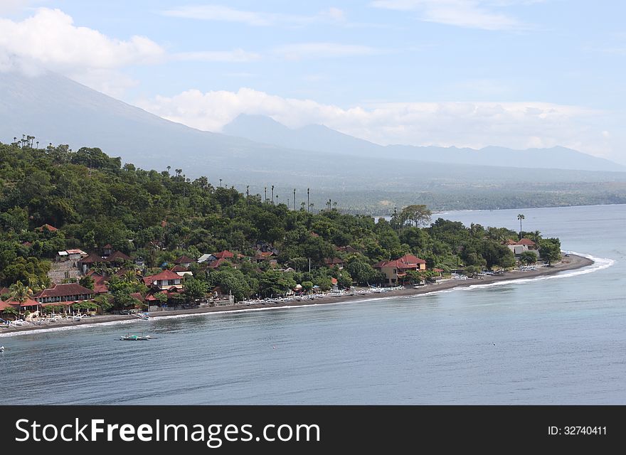 Bay in the village of Amed, Bali, Indonesia,