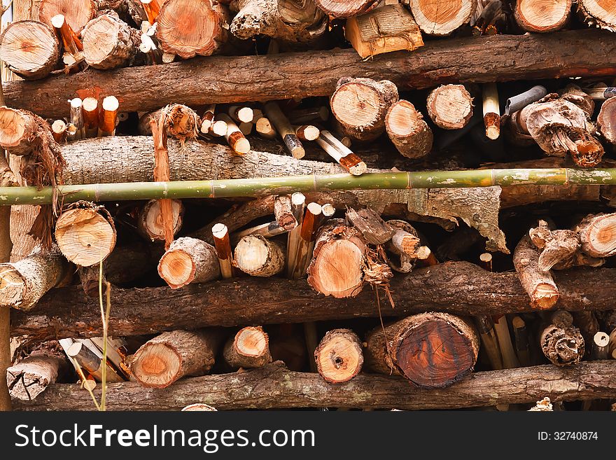 Stack of firewood.