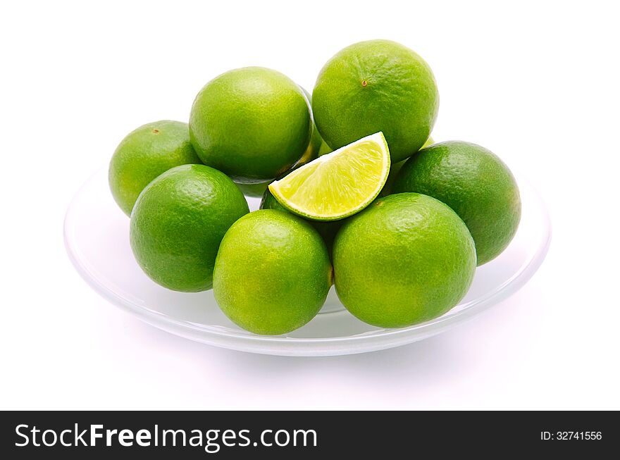 Fresh lime isolated on white background