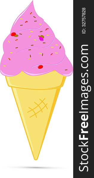 Ice Cream On A White Background