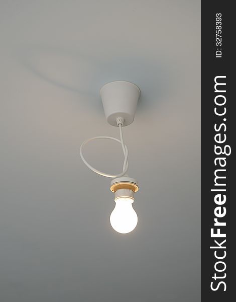 Light bulb illumination on the ceiling