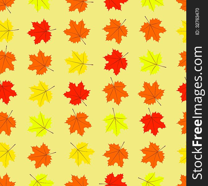 Maple leaves seamless pattern