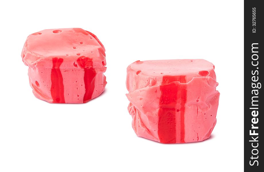 Cinnamon Salt Water Taffy isolated on a white with a clipping path. The isolation is on a transparent background in the PNG format.