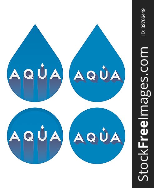 Clear water icon. 4 types. Clear water icon. 4 types