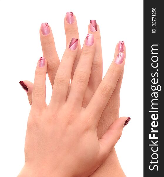 Woman's hands with nice manicured nails