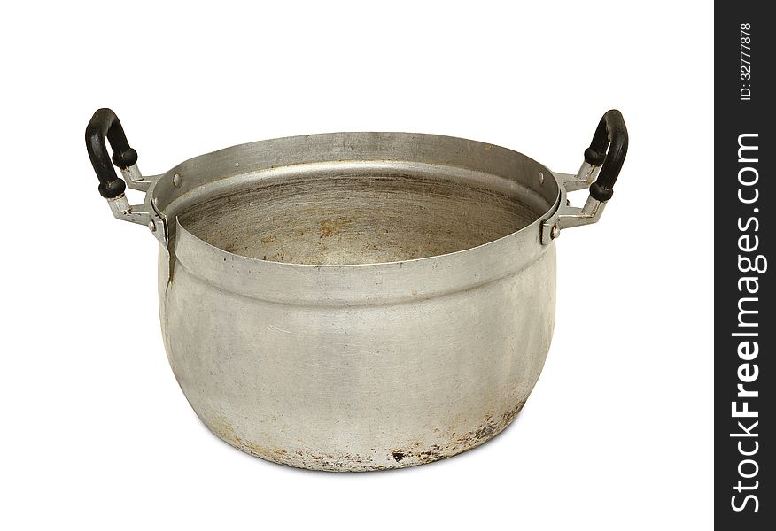 Aluminum pot (with clipping path) isolated on white background