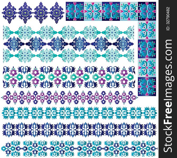 Studied the eastern border set of traditional patterns. Studied the eastern border set of traditional patterns