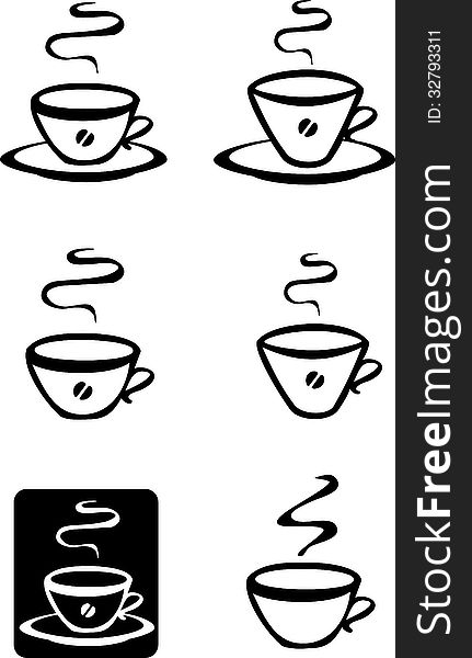 Cup with coffee, on a saucer, on a black background. Cup with coffee, on a saucer, on a black background