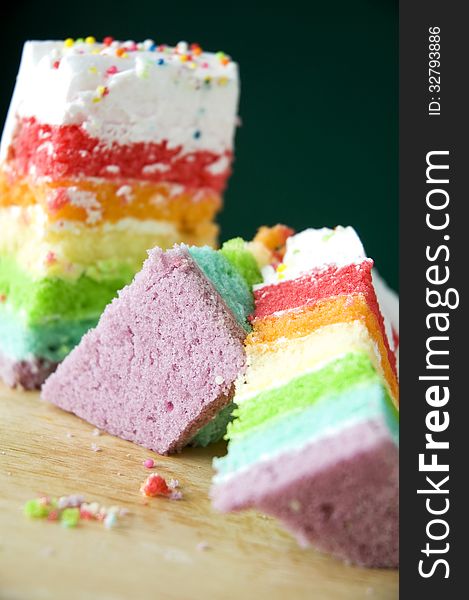 Colorful pieces of cake