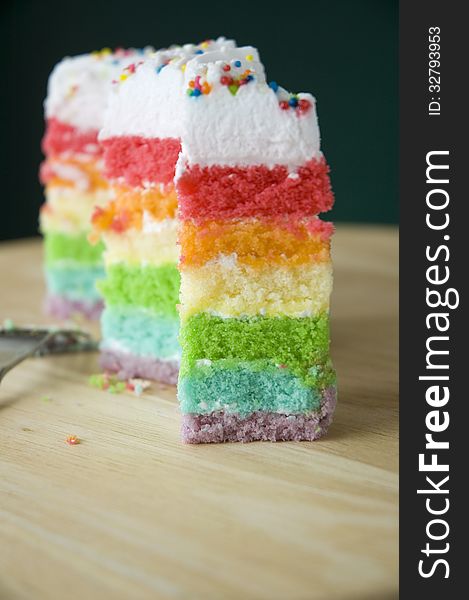 Pieces Of Rainbow Cake