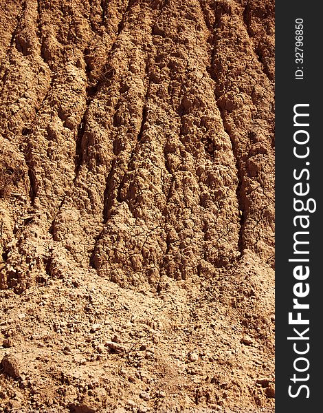Dry agricultural brown soil detail natural background
