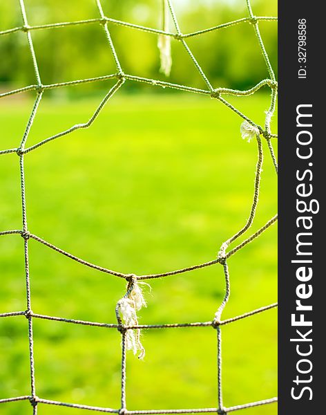 The Hole on an Old Football of Gate, background