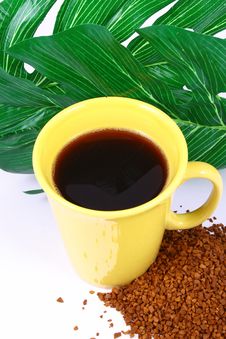 Cup Of Coffee With Coffee Grai Stock Photography