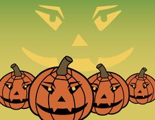 Scary Halloween Pumpkins Royalty Free Stock Image