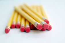 Yellow Number Nine Pencils Royalty Free Stock Image