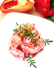 Salad With Red Pepper Stock Photo Salad With Red Pepper Stock Photo