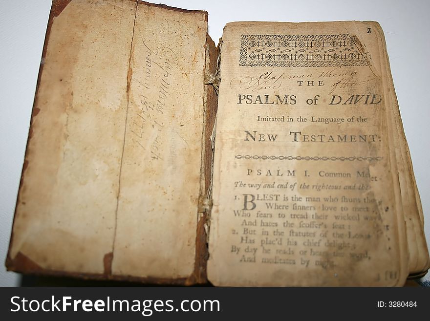 Very old distressed book from the early 1700s. Very old distressed book from the early 1700s