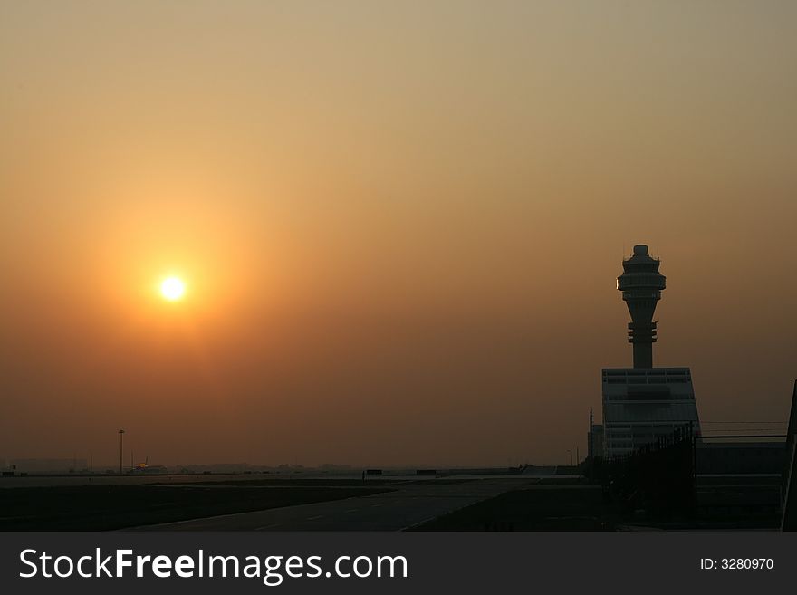 Sunset In The Airport