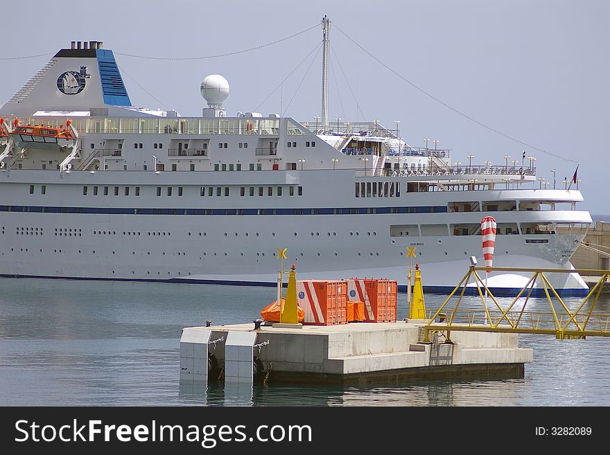 Ocean Liner In Dock