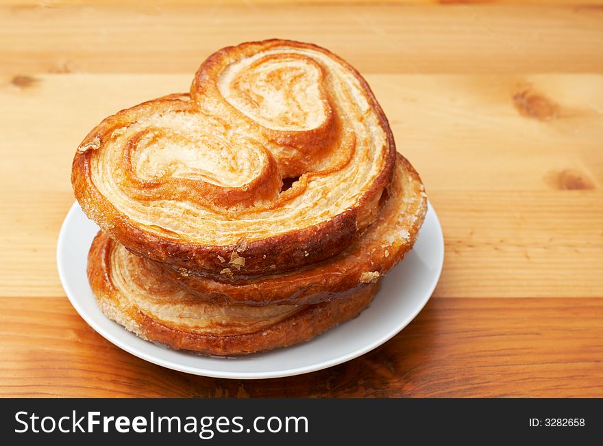 Palmier Pastries On Saucer