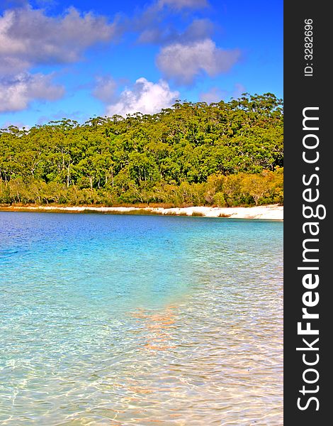 Lake McKenzie is one of the popular freshwater lake at Fraser Island, Australia