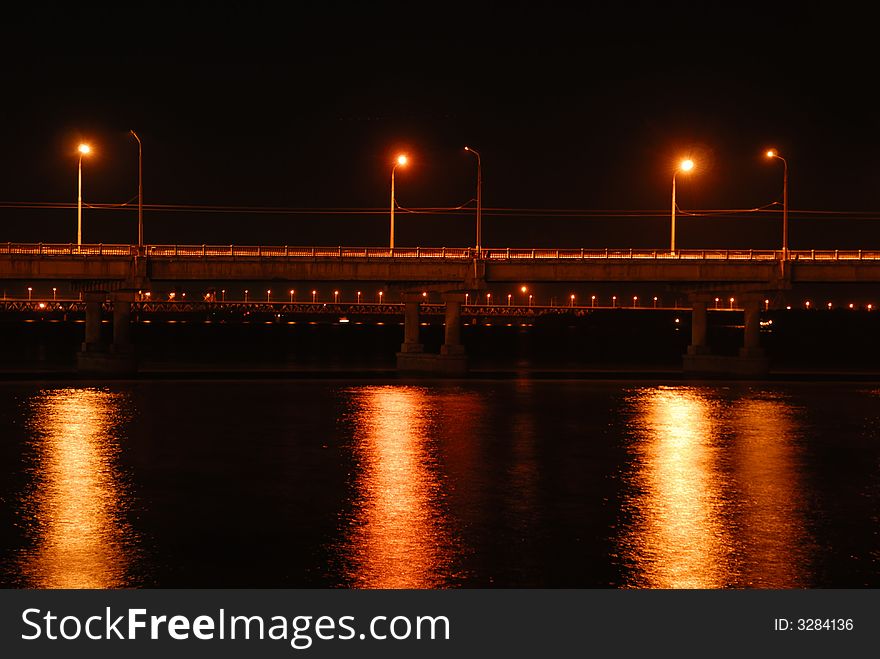 Side view of night brige