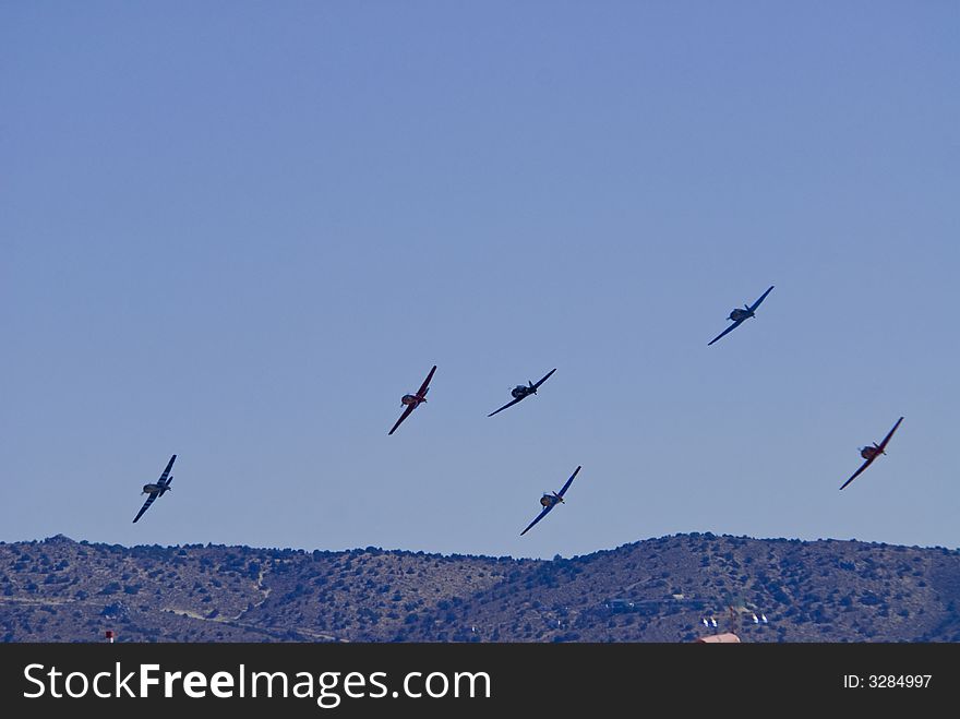 War birds in flight in Reno Nevada