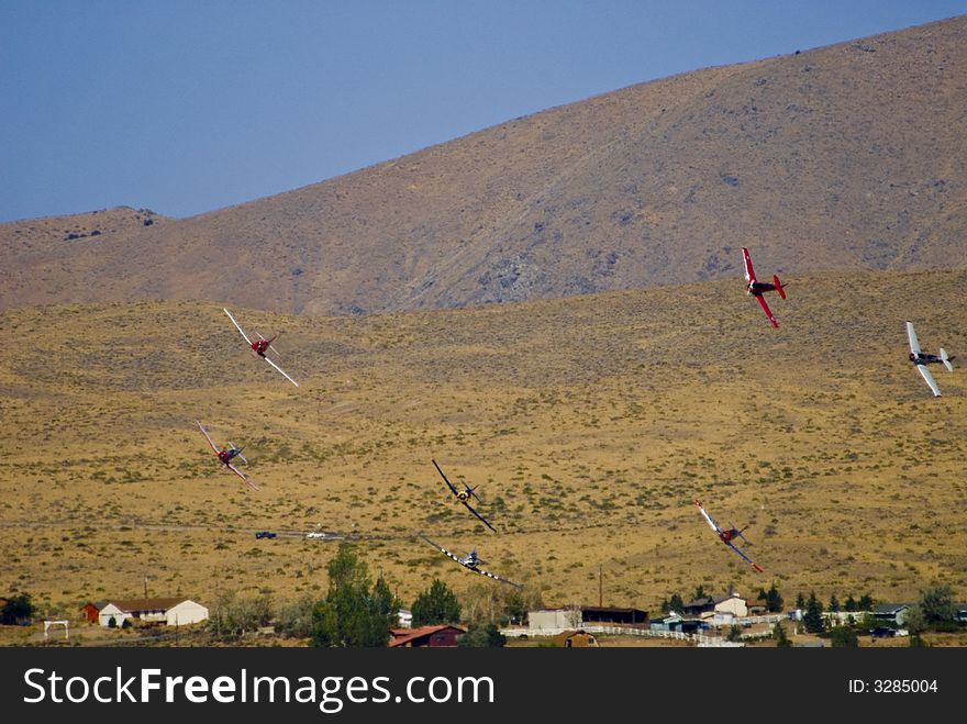 War birds in flight in Reno Nevada