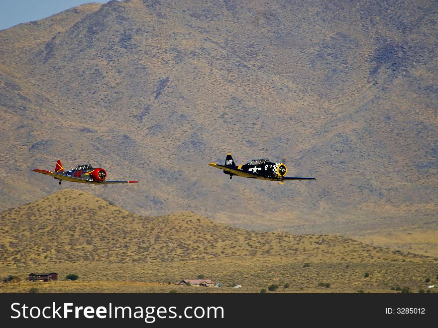 War birds in flight in Reno Nevada